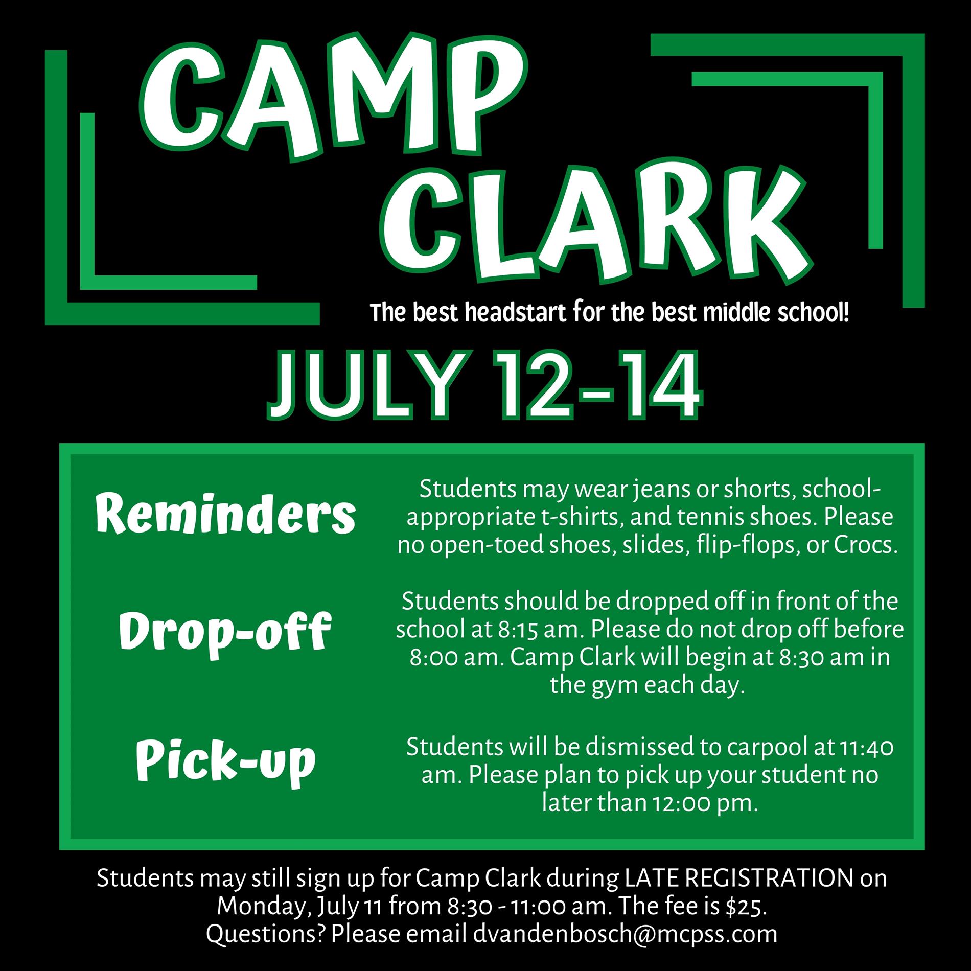 details about Camp Clark