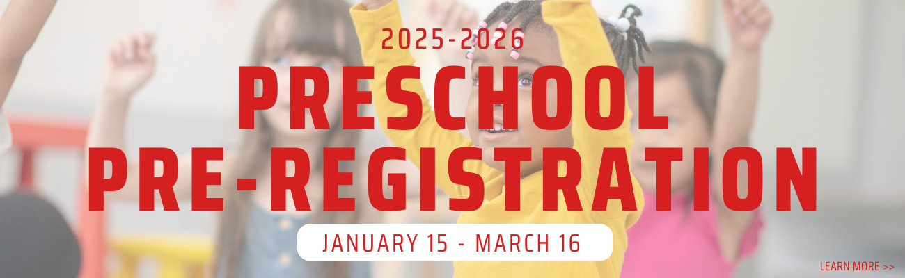 2025-2026 PreK Pre-Registration Graphic