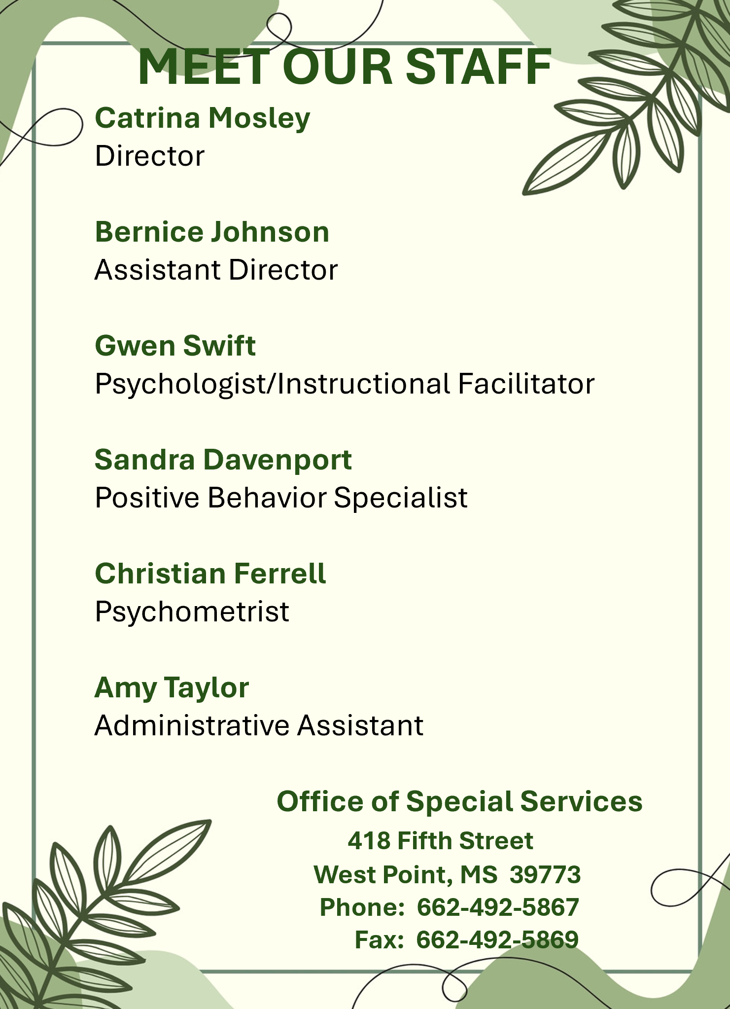 OSS staff