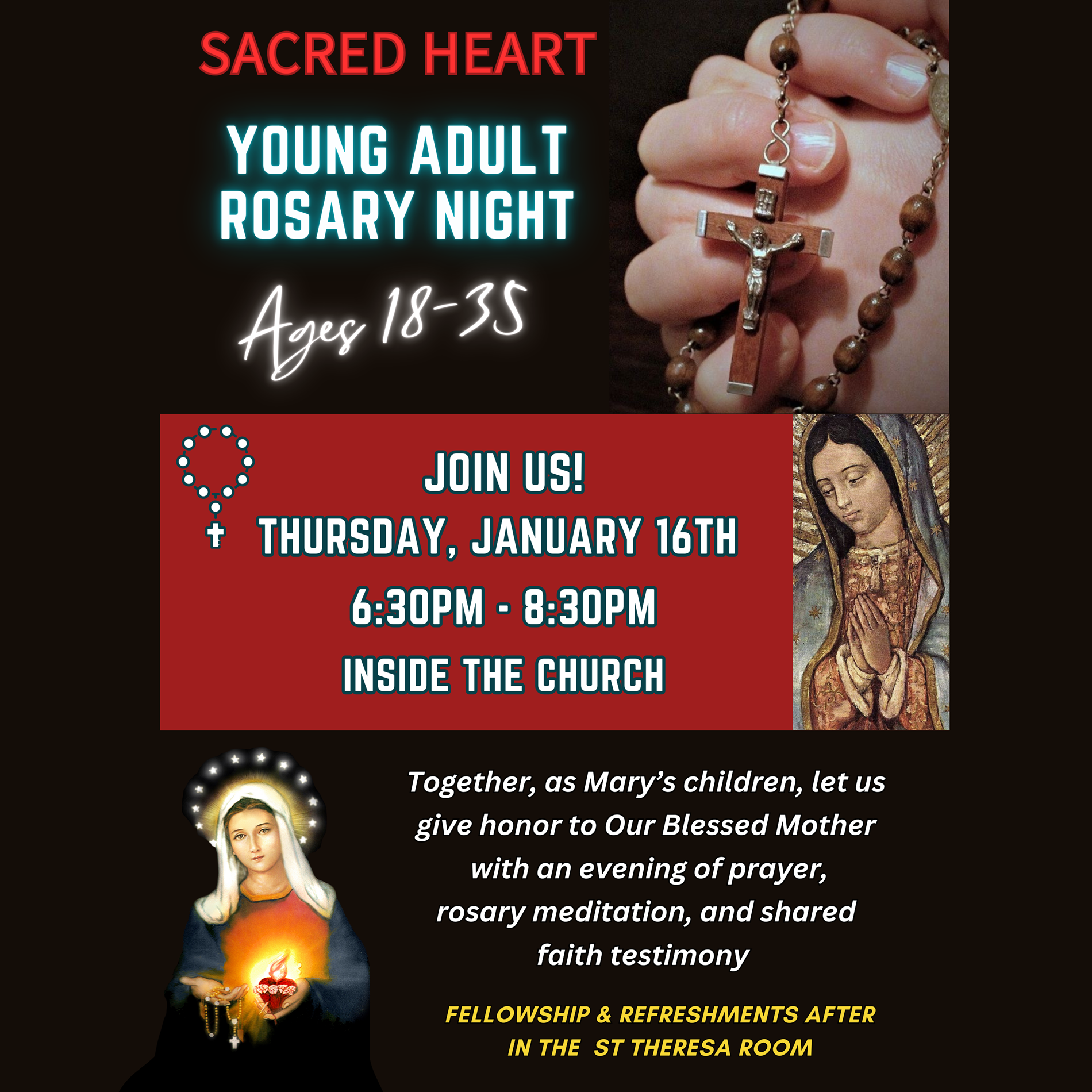 Young Adult Rosary Night | Th Jan 16 | 6:30-8:30 pm