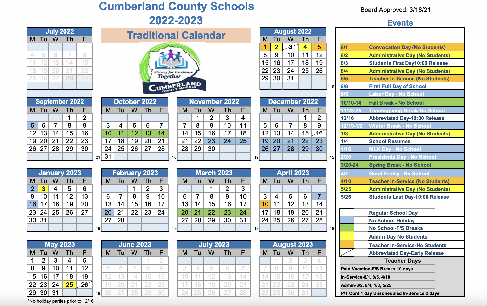 This is the 2022-2023 school calendar.