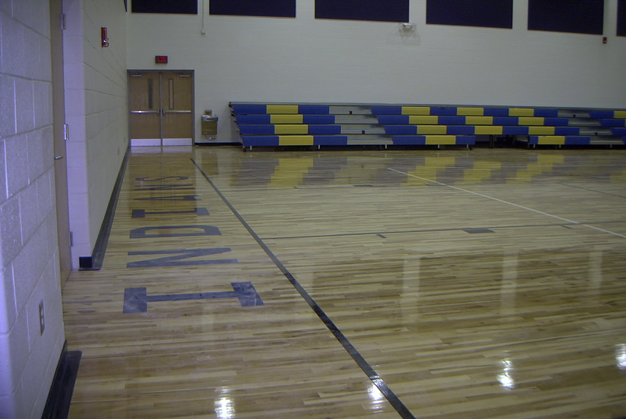 gym and bleachers