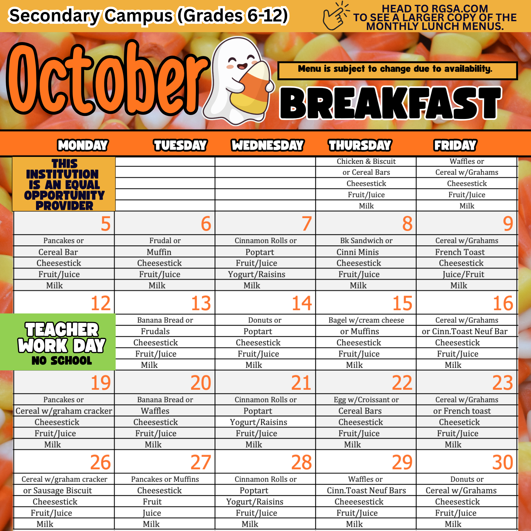 October Secondary Breakfast