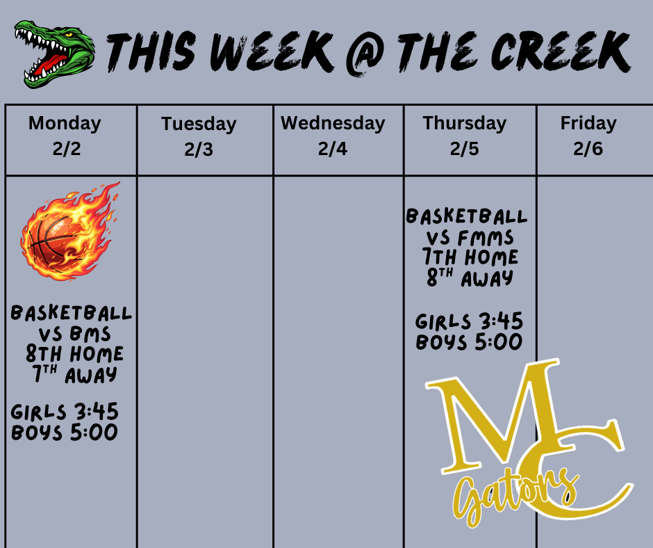 This week at the Creek