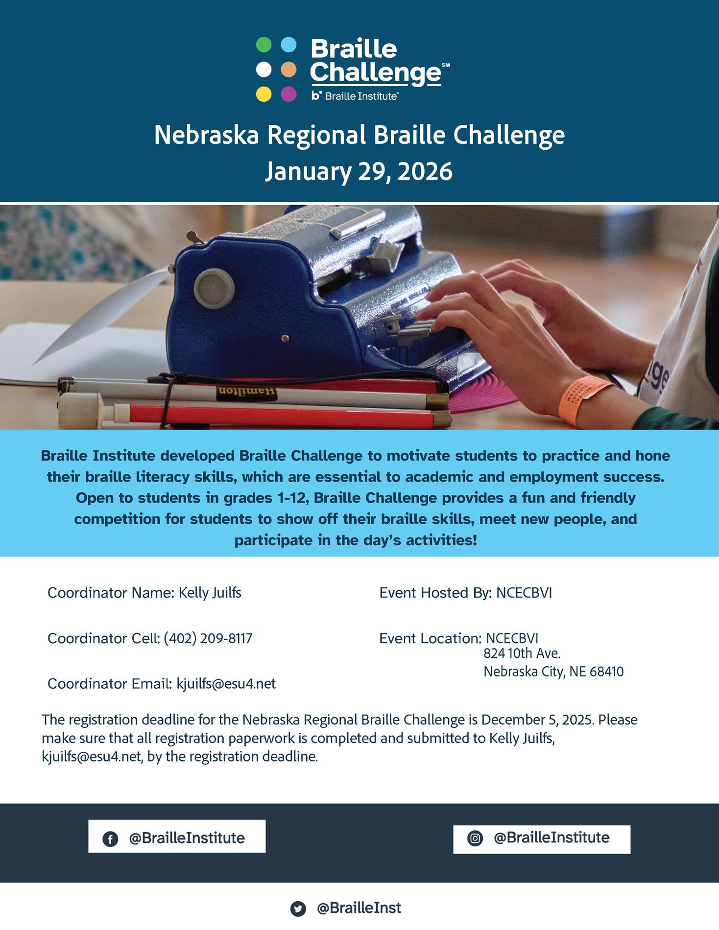 flyer of braille challenge