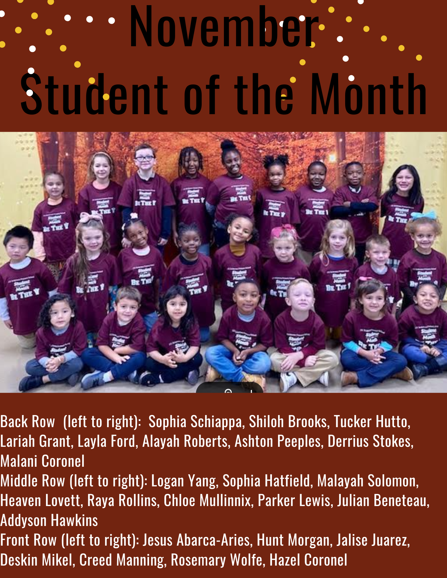 November Student of the Month