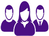 clipart of 2 female and one male professional staff