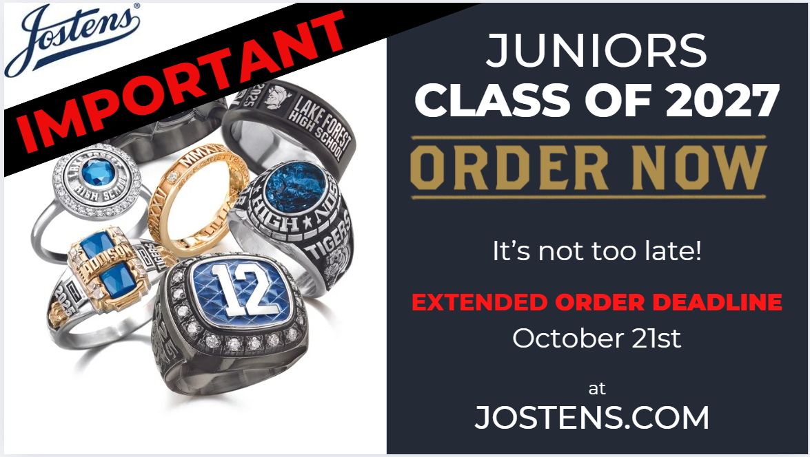 Juniors, Order Your School Ring Today