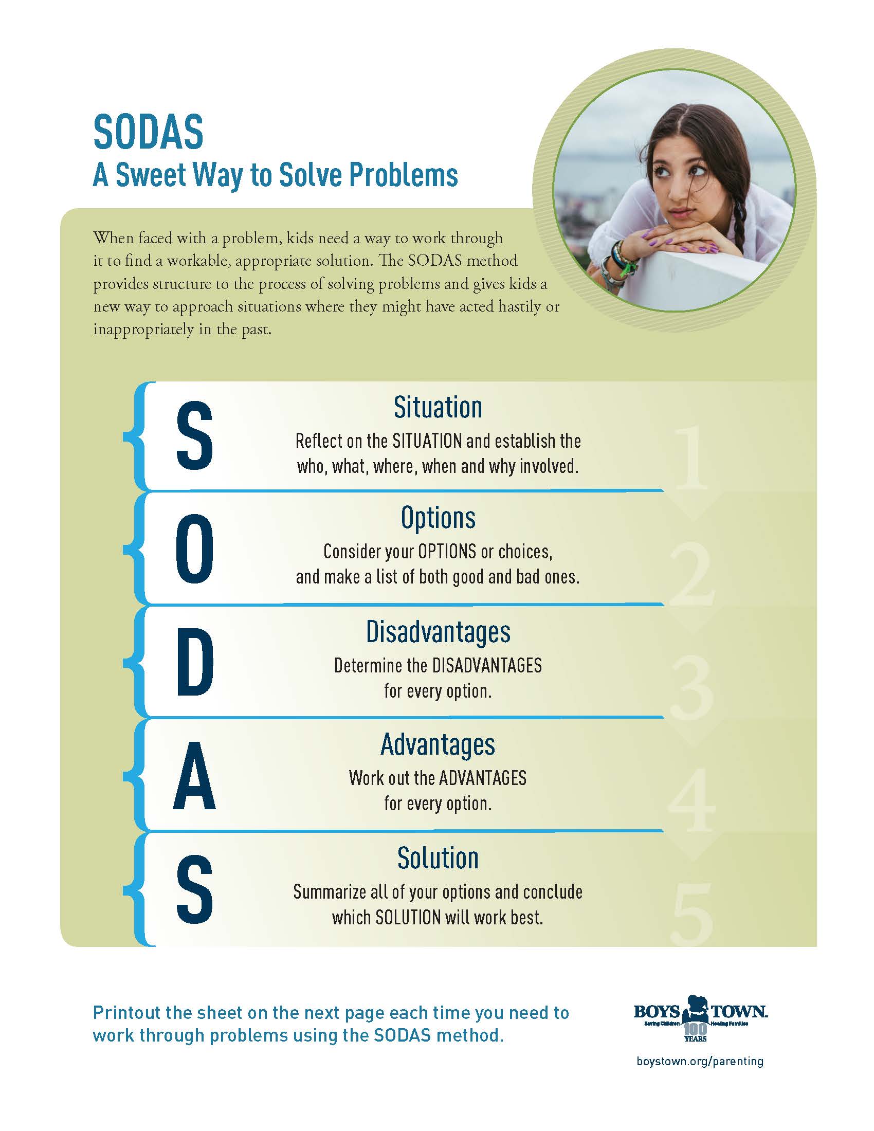 SODAS - A sweet way to solve problems flyer