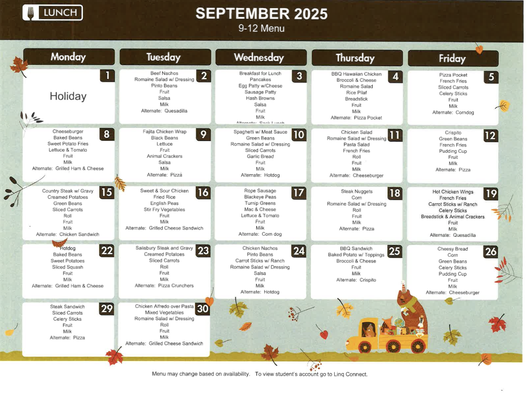 lunch menu
