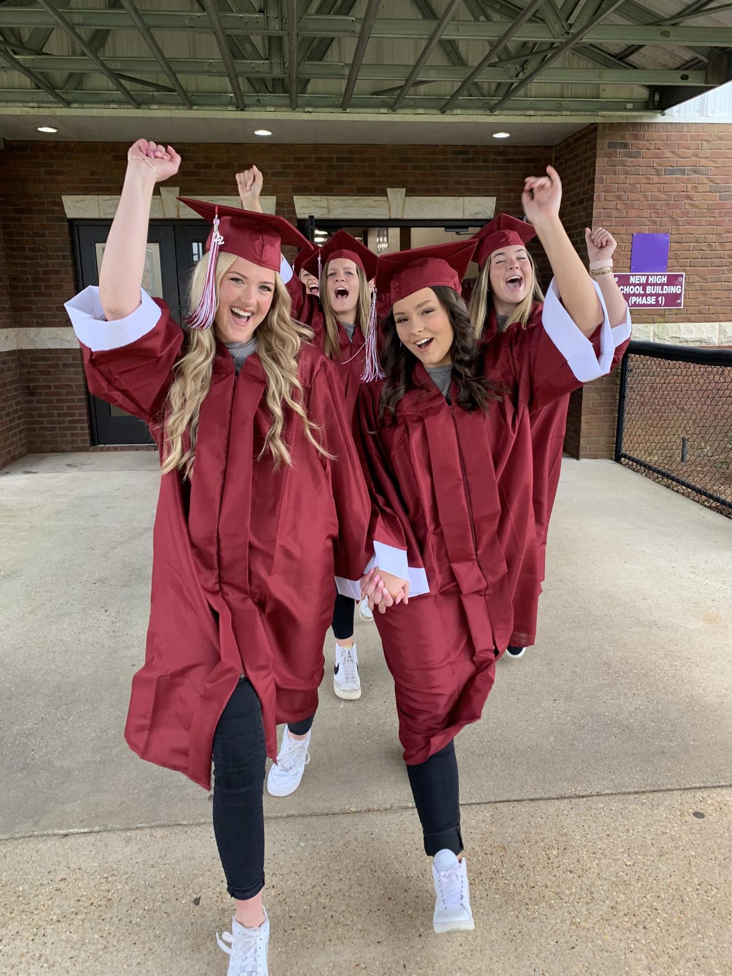 seniors in caps and gowns