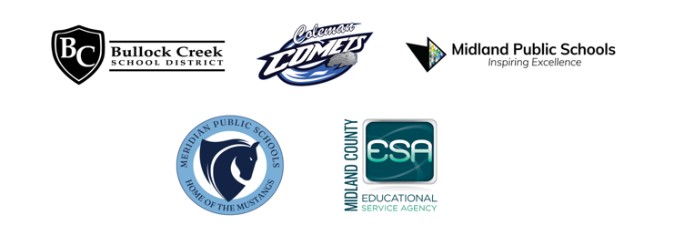 All Midland County school logos