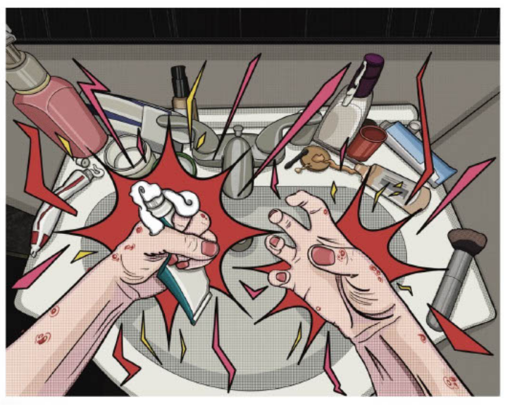 Tanner Witzke, student of Dow High School (Grade 12) Artwork Title: It Makes Me Sick Medium: Digital drawing