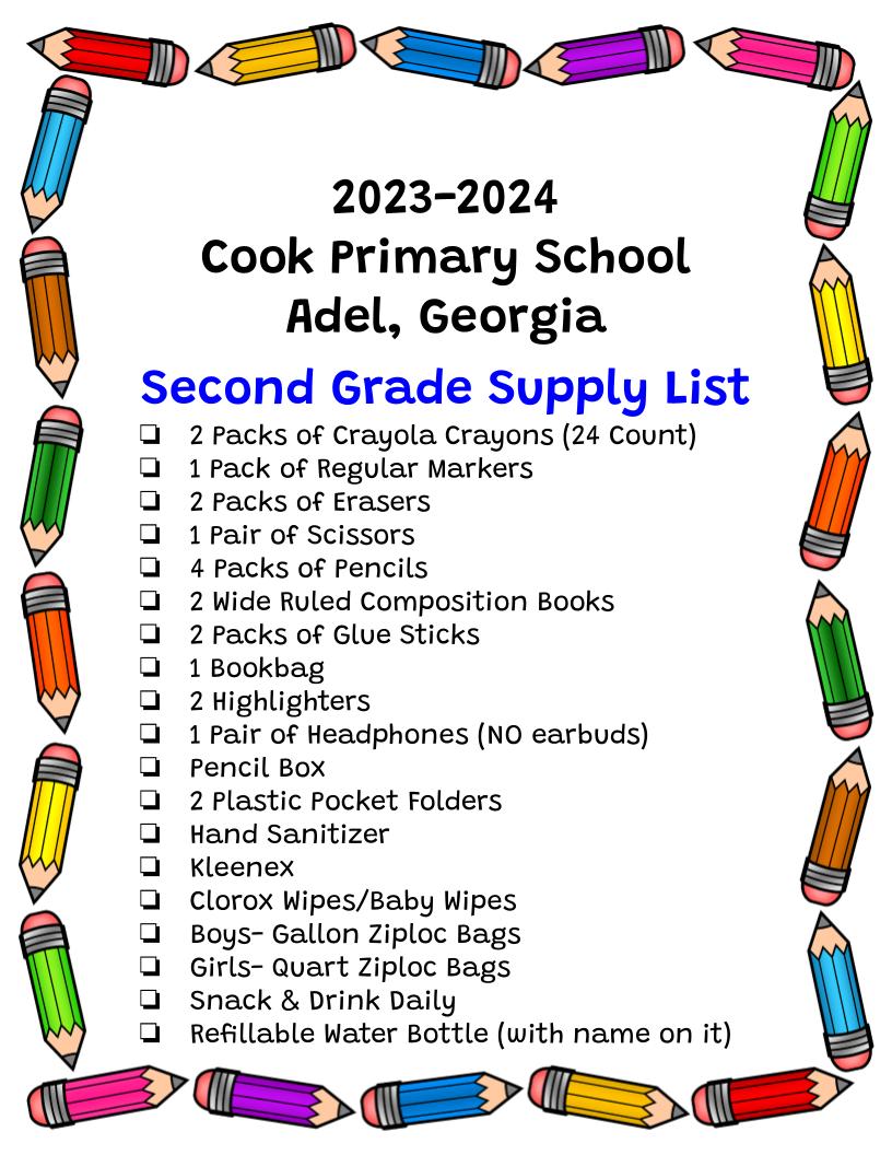 Folsom Jr High Seventh Grade School Supply Pack 2023-24 School Year