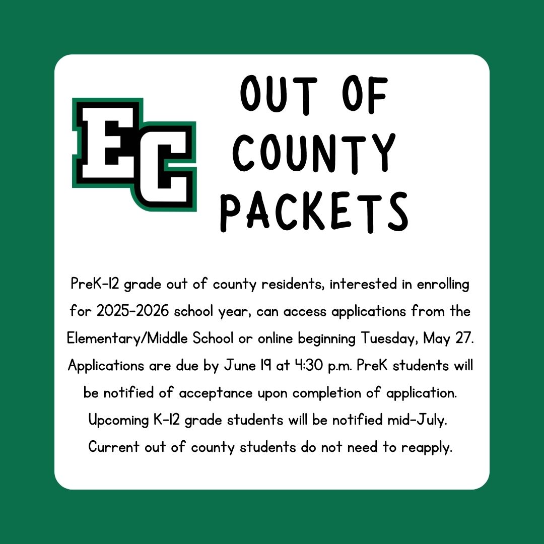 Out of County Packet Announcement