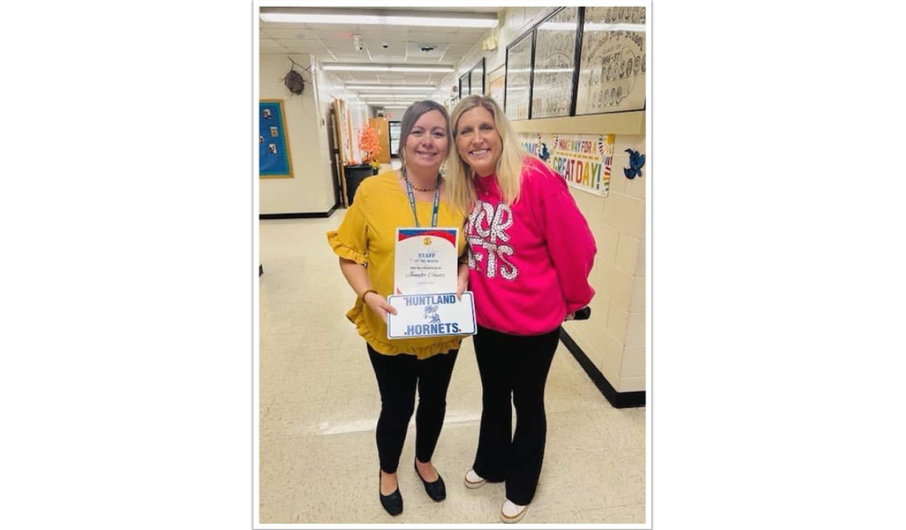 Jenifer Counts, our Staff of the Month for November, is pictured with Mrs. Spray.