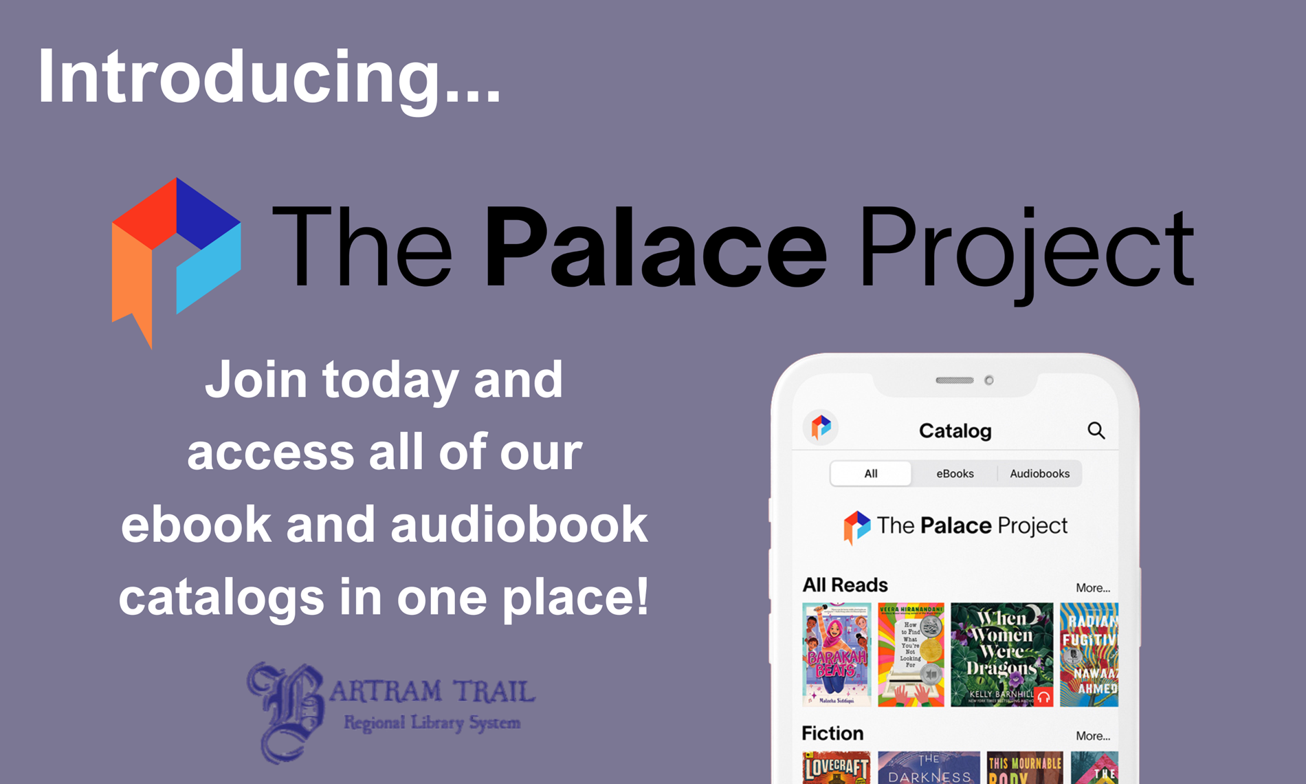 Join today and access all our ebook and audiobook catalogs in one place!