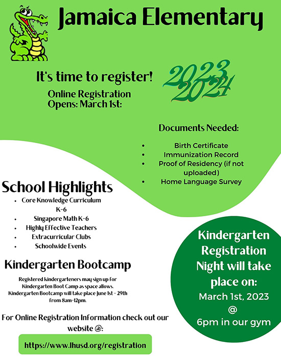 infographic regarding 23-24 kindergarten registration