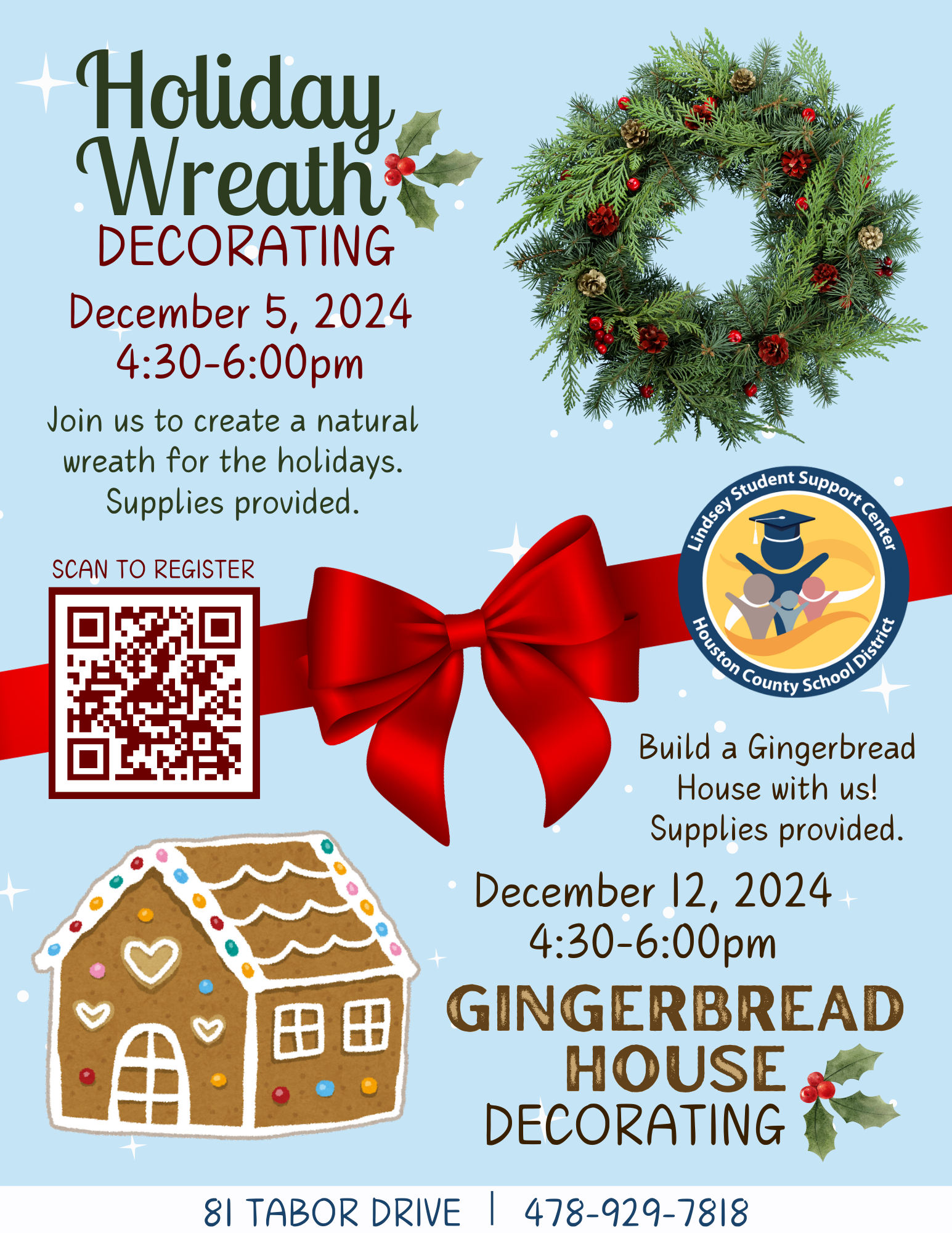 Holiday Wreath and Gingerbread Decorating (English)