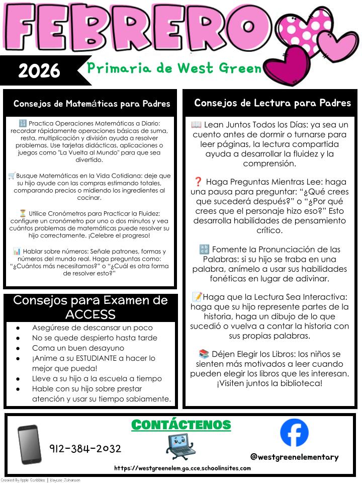 FEBRUARY NEWSLETTER (SPANISH)