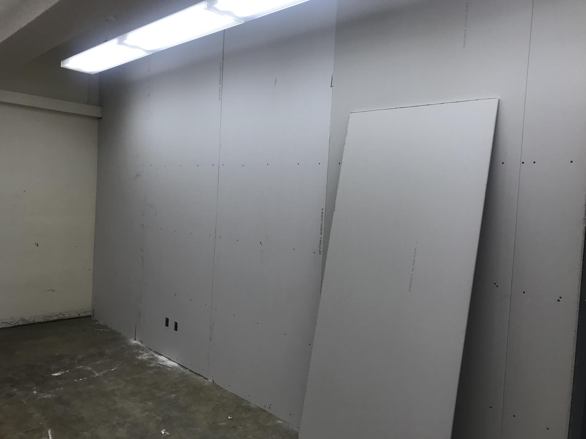 Sheetrock Installation in the Preschool.