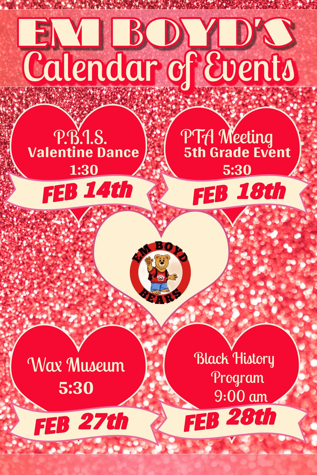 February Calendar of Events