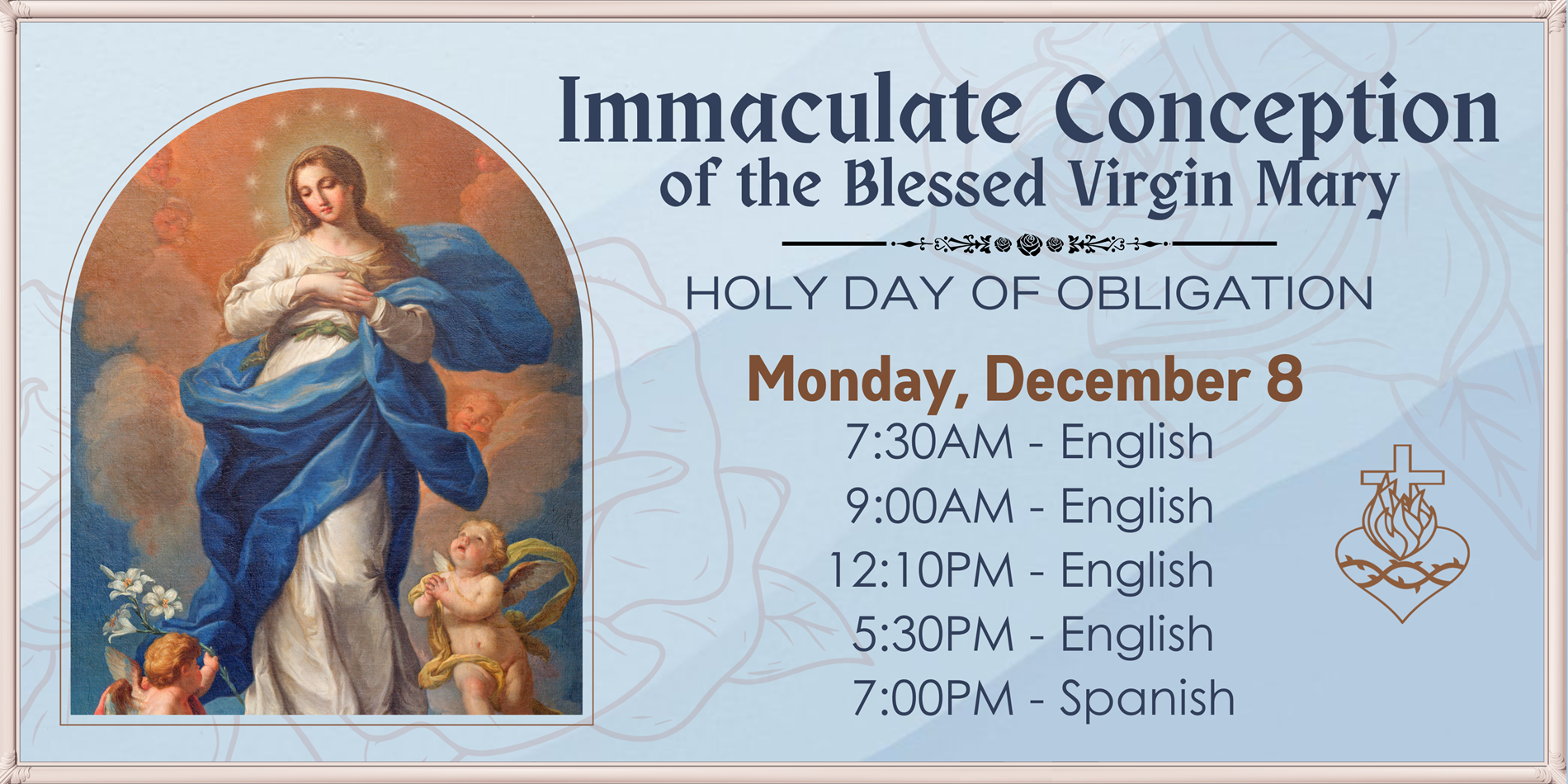 Holy Day of Obligation Dec 8 2025