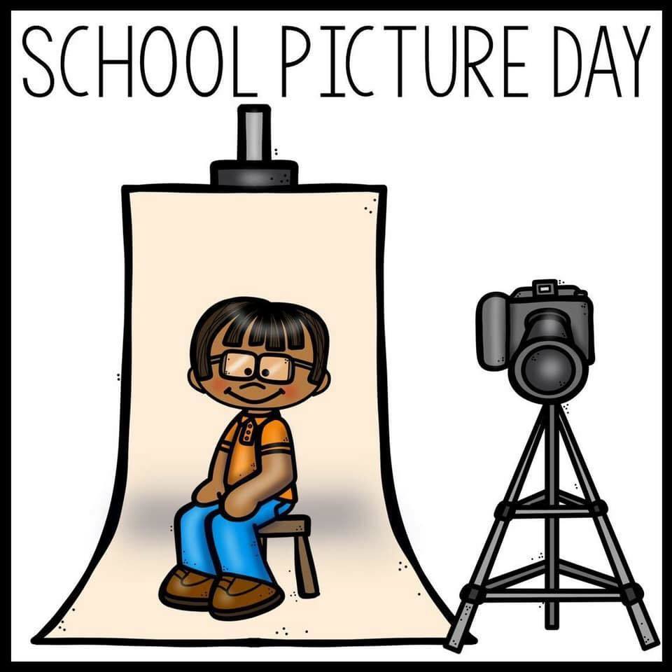 Clip art of a student sitting for a school picture