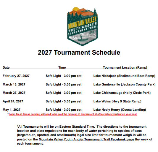 bass fishing schedule