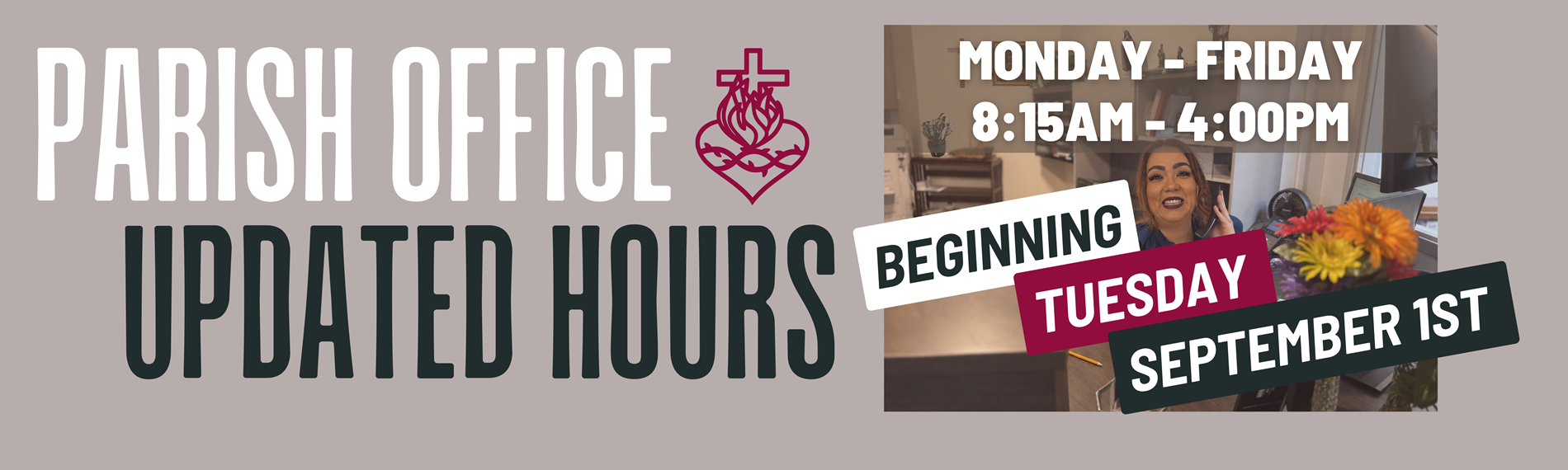 Regular hours start Tues Sept 1