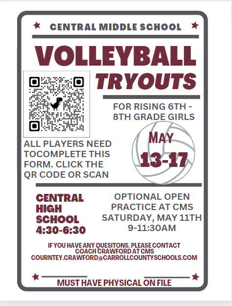 volleyball tryout information flyer