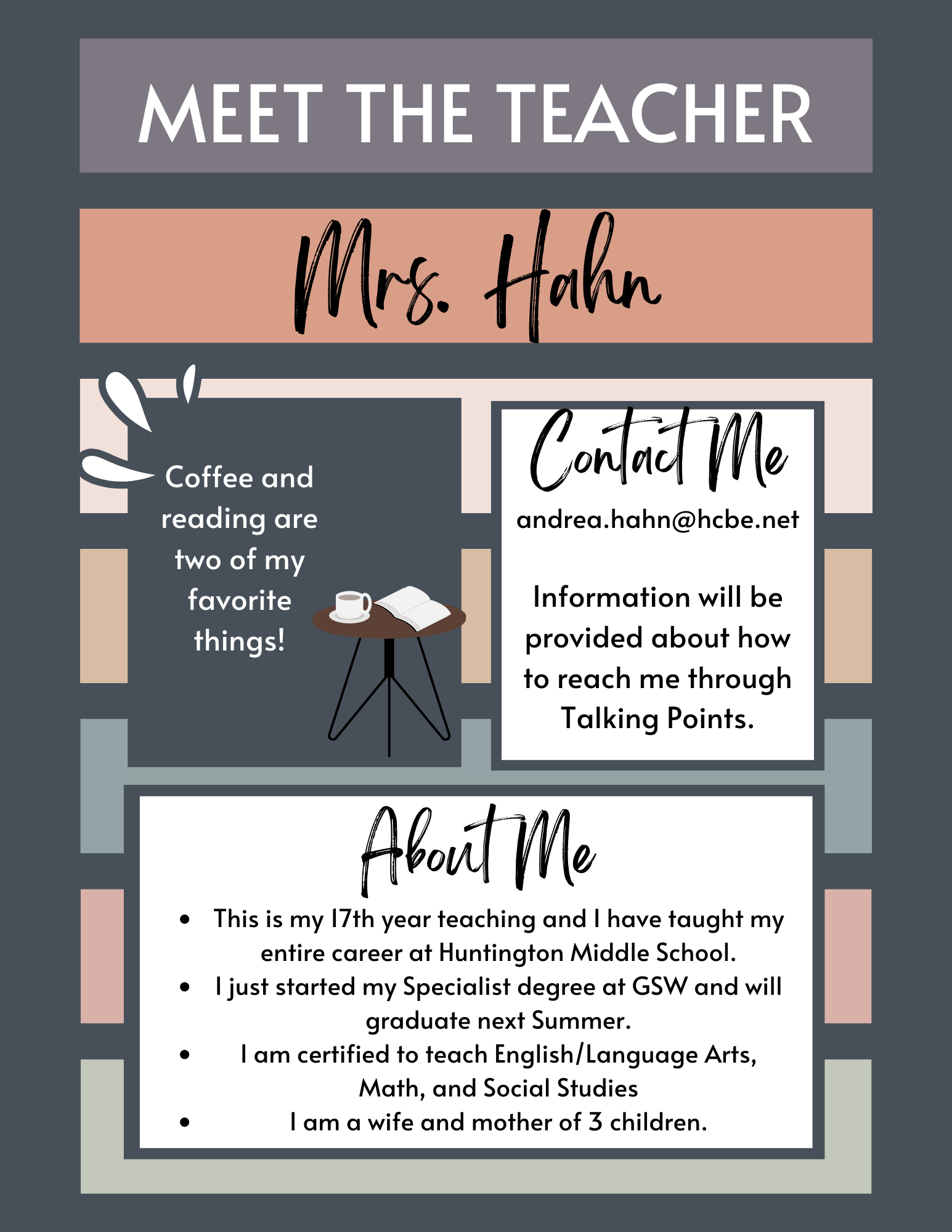 Meet the Teacher - Mrs. Hahn