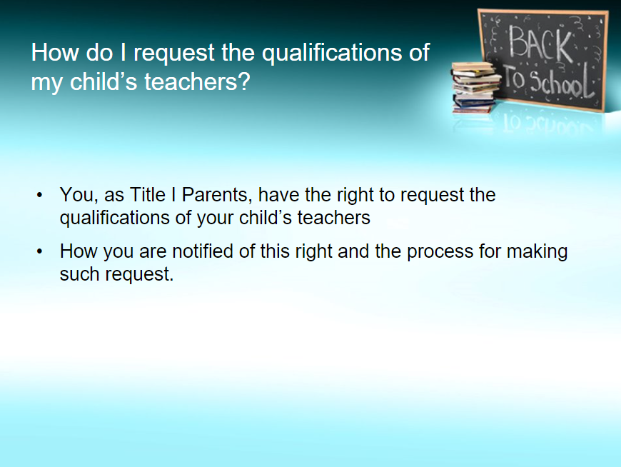 How do I request the qualifications of my child's teachers? 