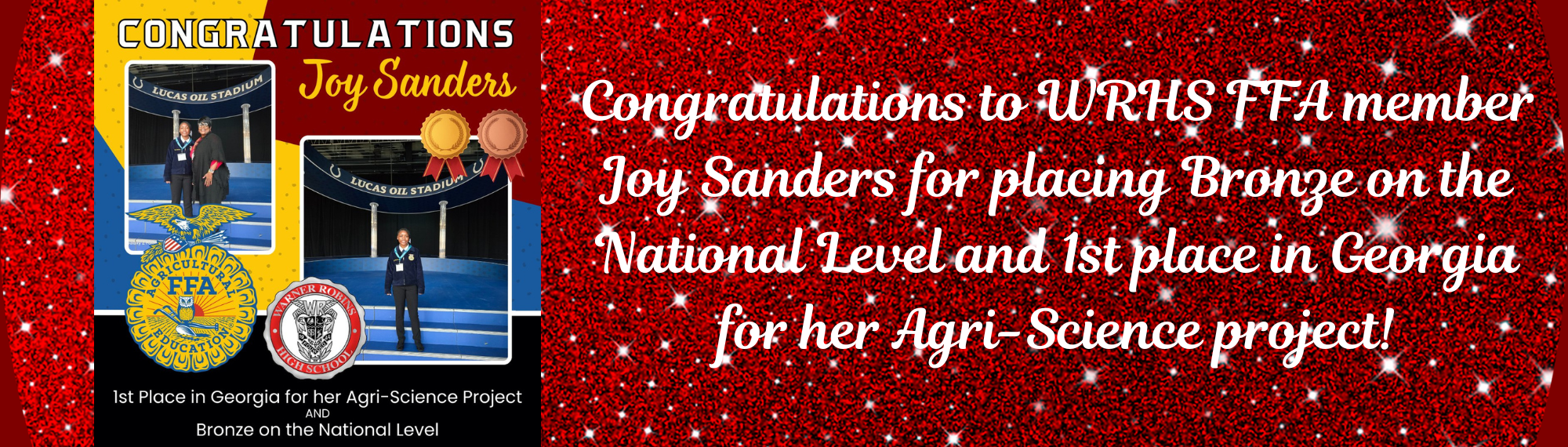 Congratulations to Joy Sanders on her FFA awards!