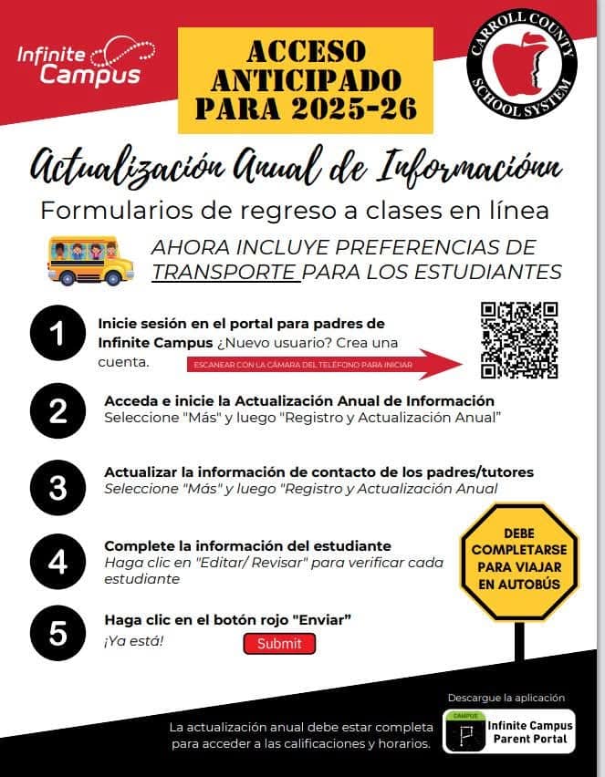 IC Annual Update Flyer Spanish