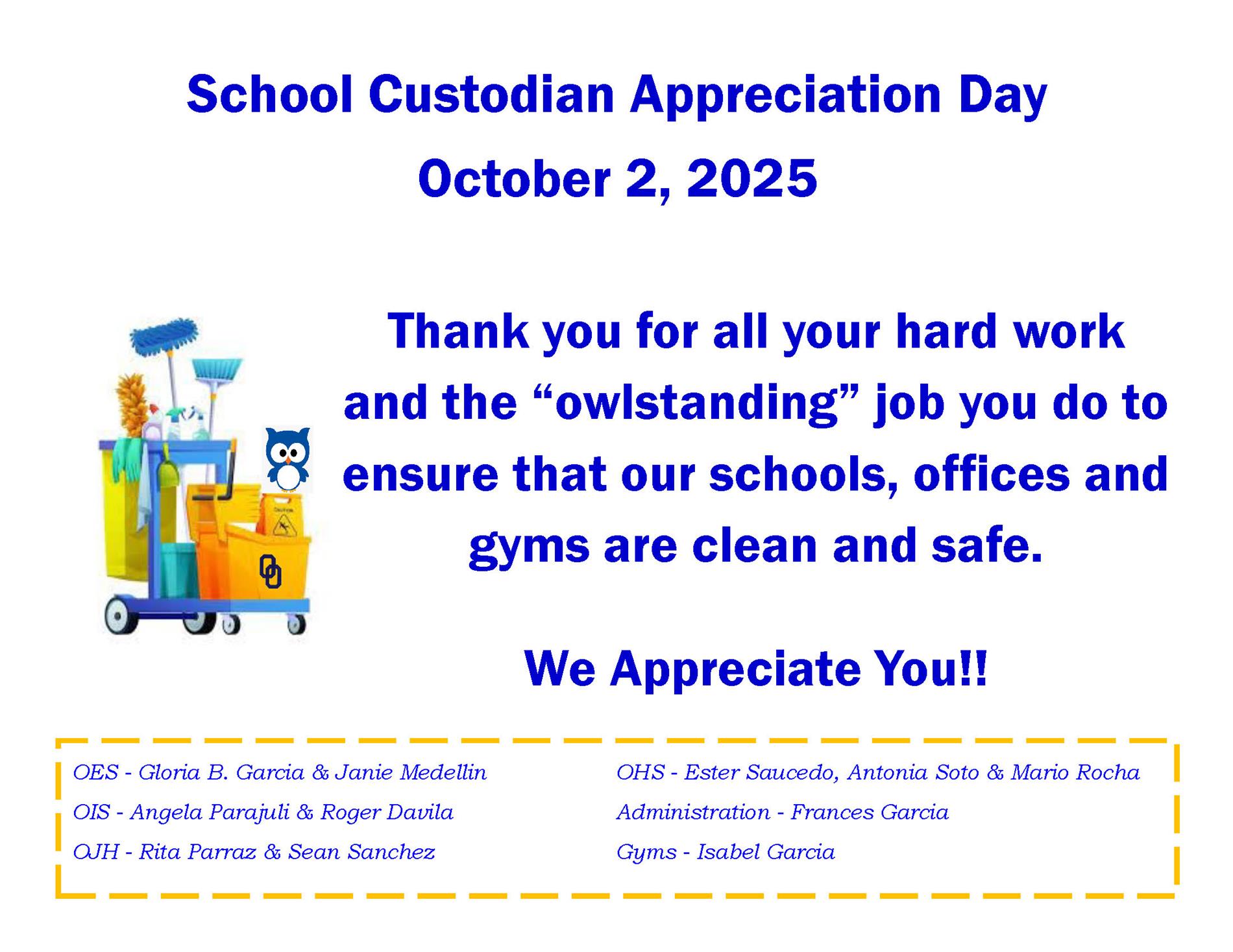 Custodial appreciation flyer