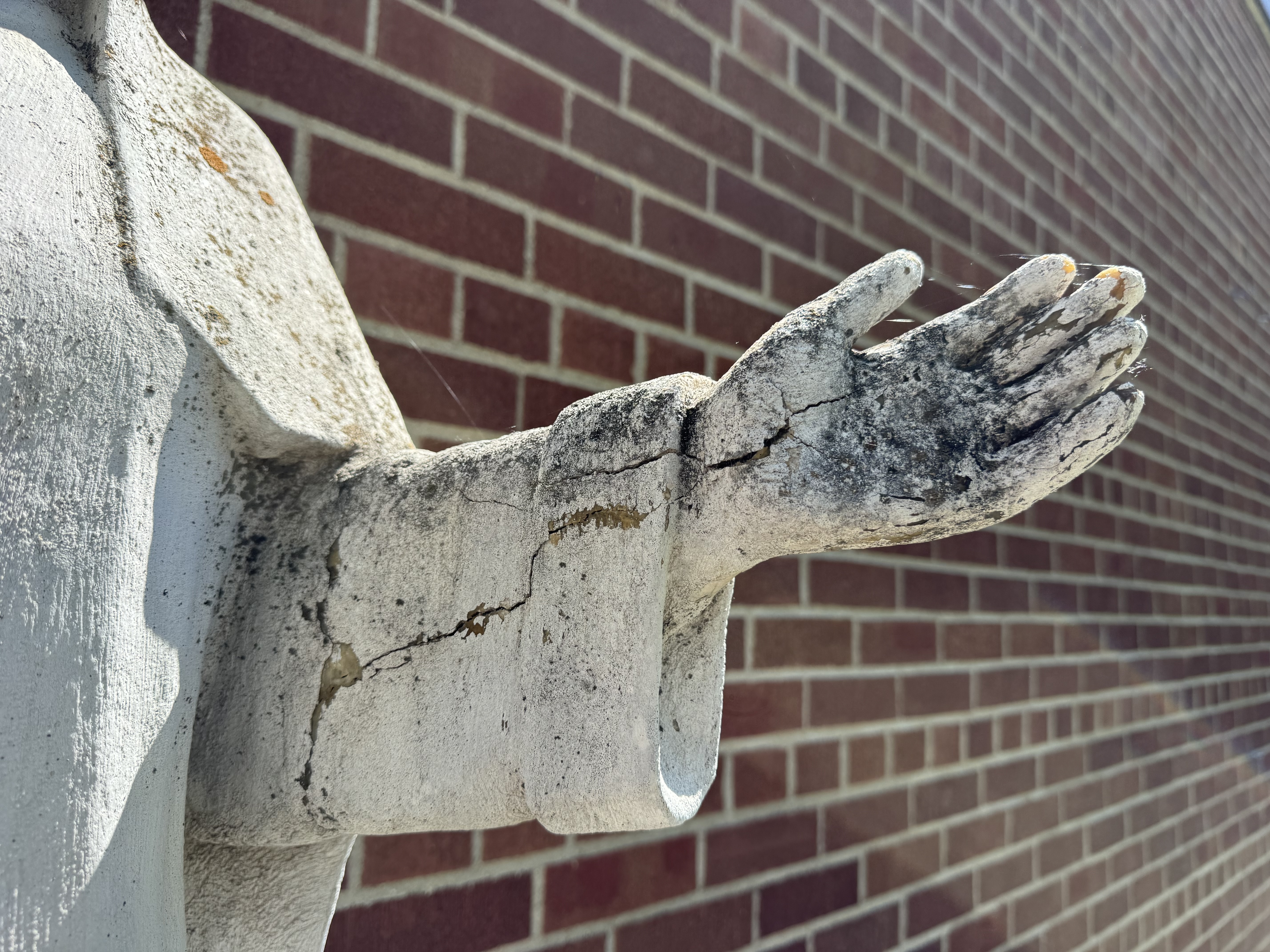 Left hand of our statue of Our Lady of Beauraign