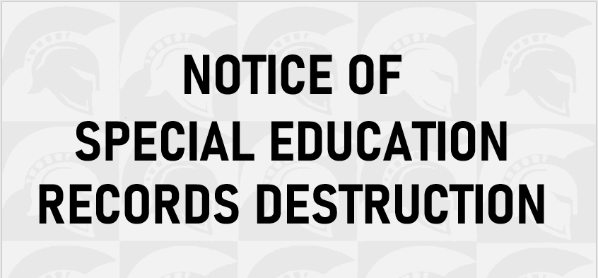 Notice of Special Education Records Destruction