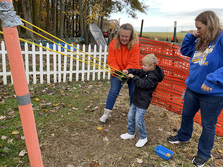 Having fun at Rolling Acres Corn Maze