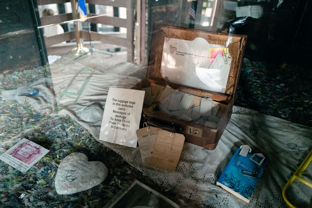 Inside view of the railcar with 5 1/2 million paperclips