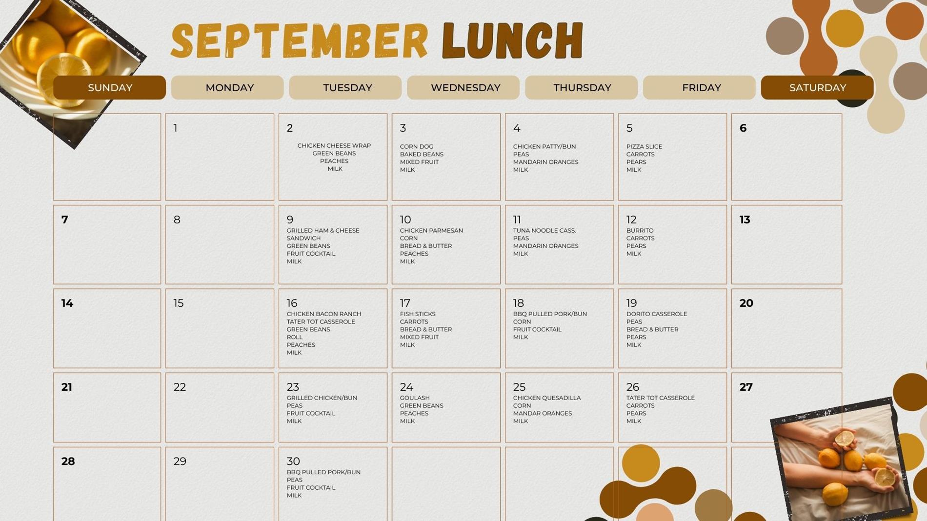 lunch menu