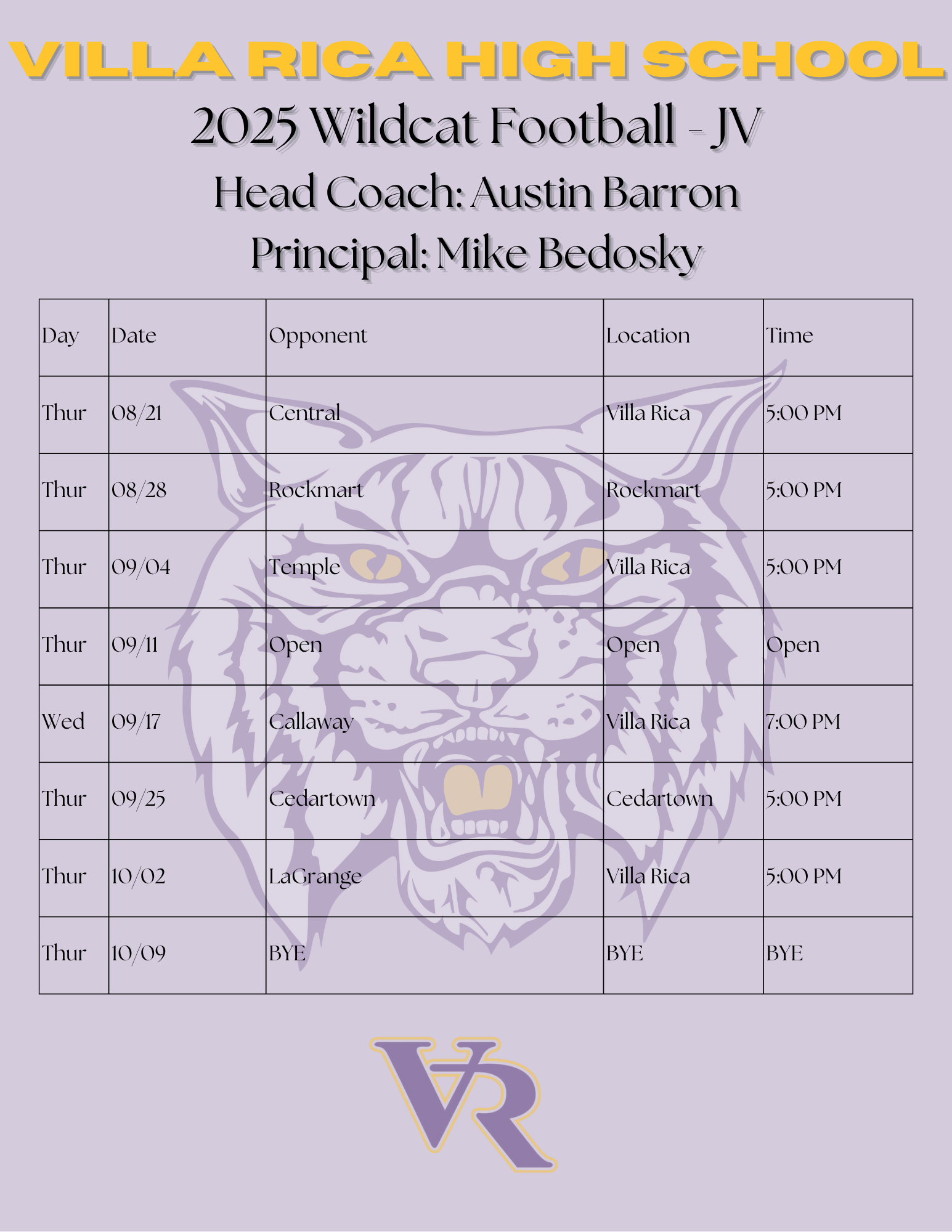 schedule