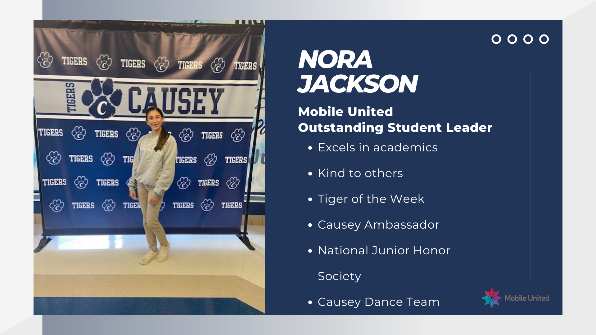 Nora Jackson, Mobile United Outstanding Student Leader