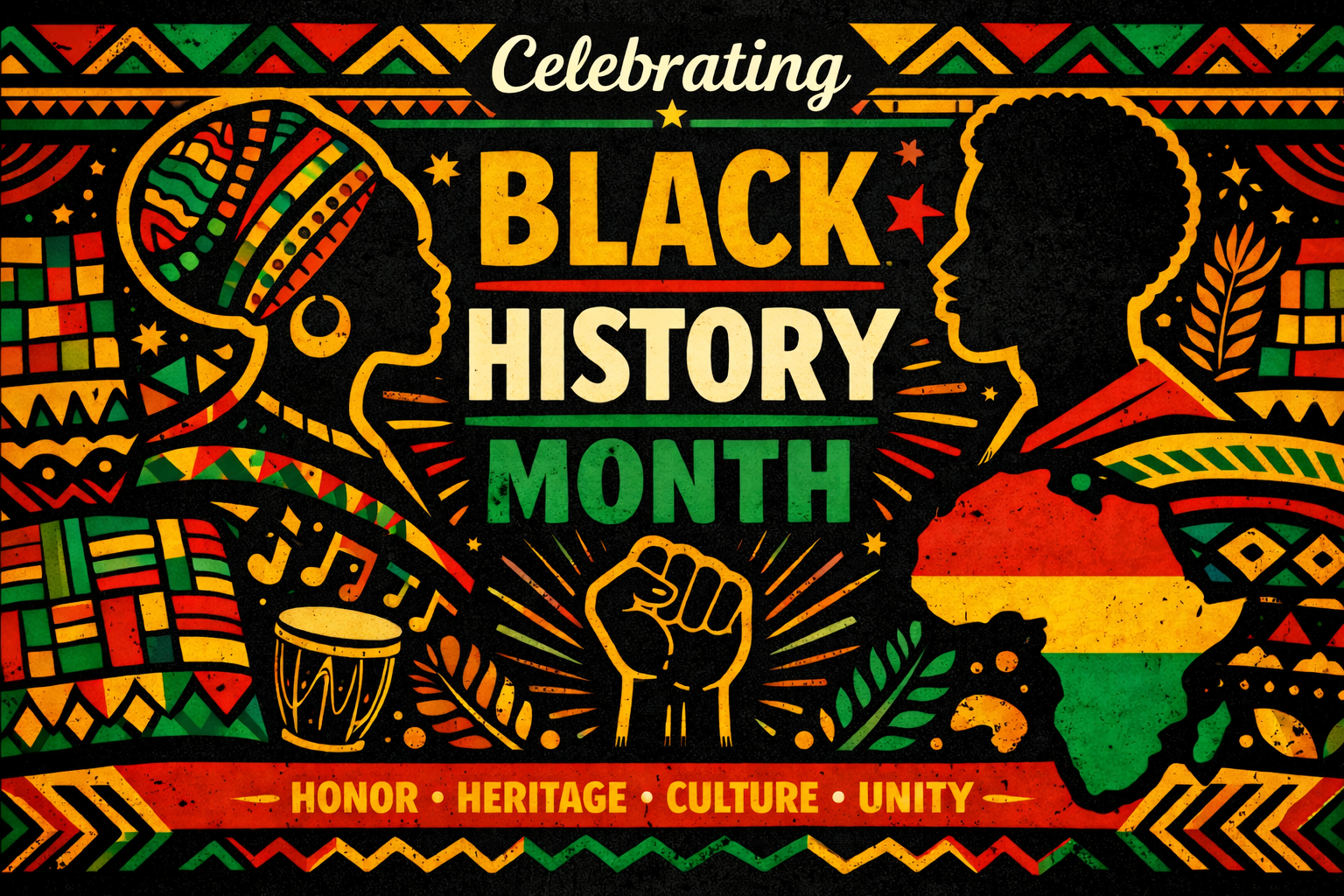 Celebrating Black History Month graphic