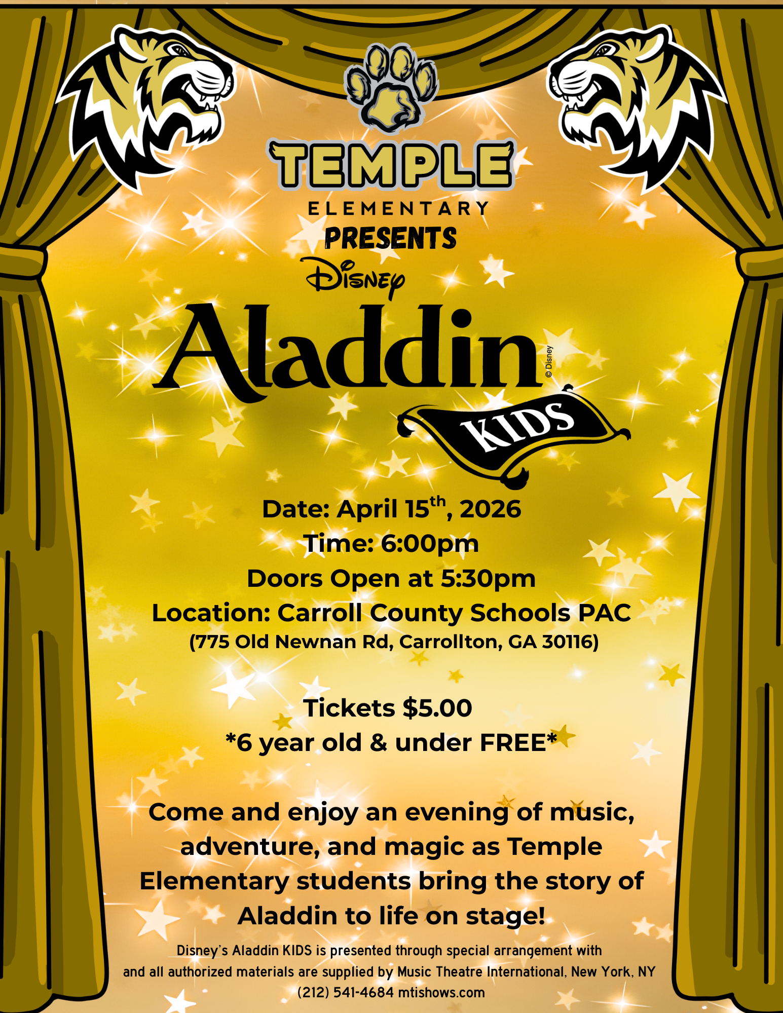 Aladdin Musical Flyer