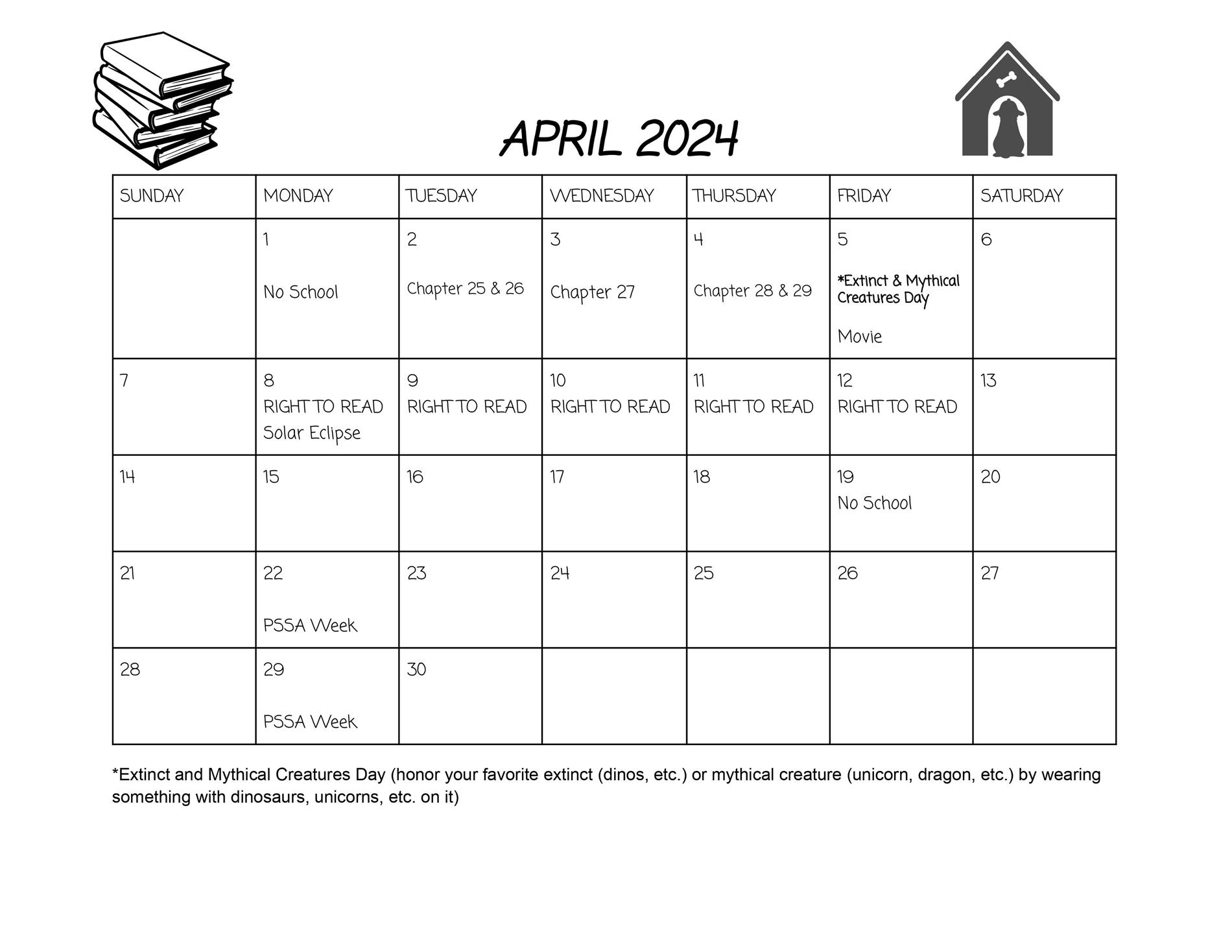 Book Calendar 2