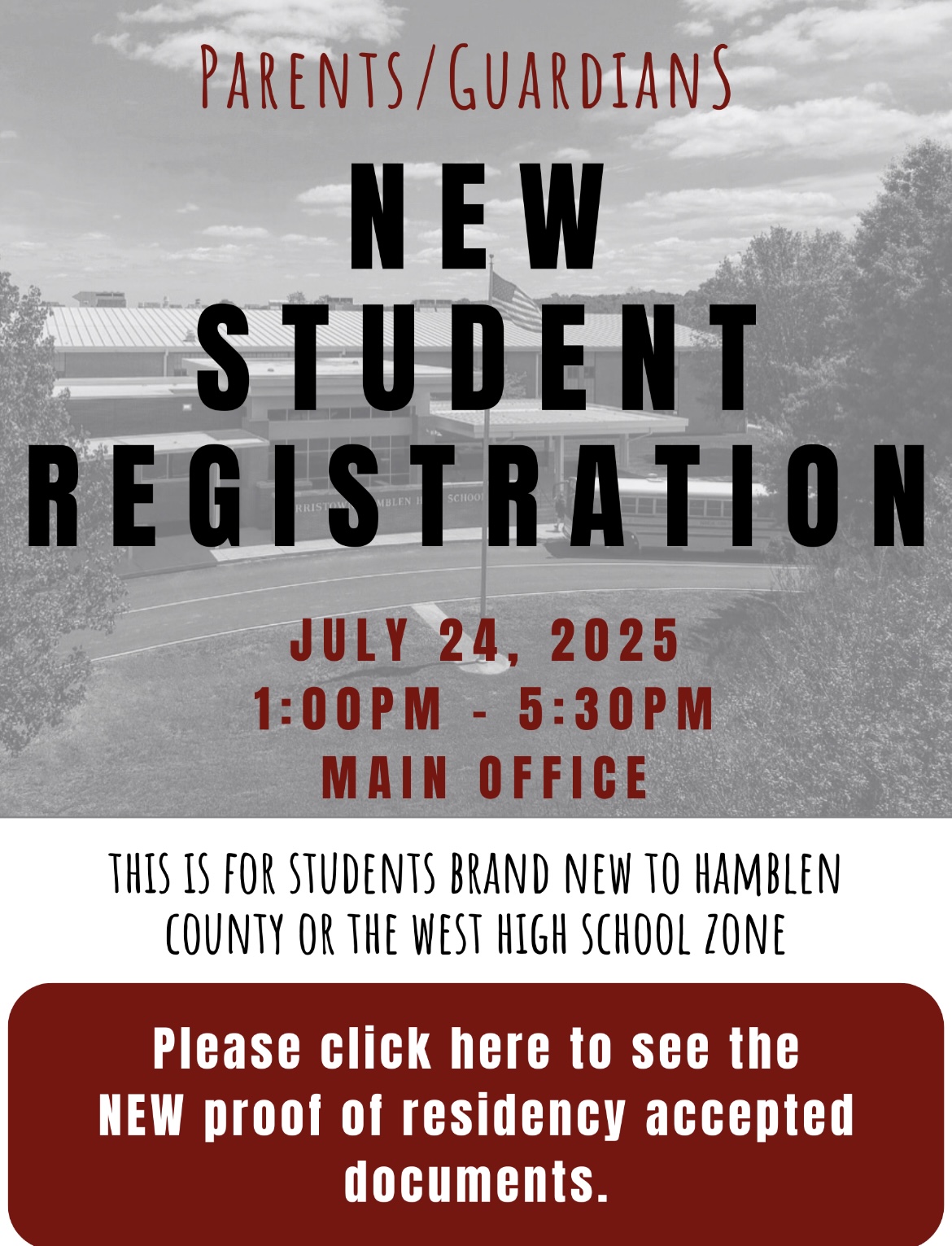 New student registration New student registration