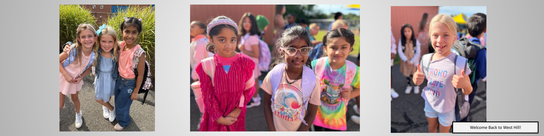 Students posing for back to school photos