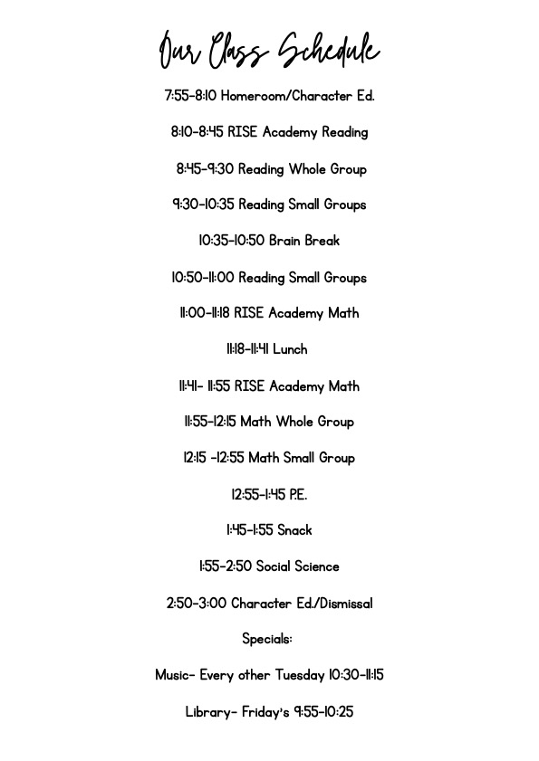 schedule