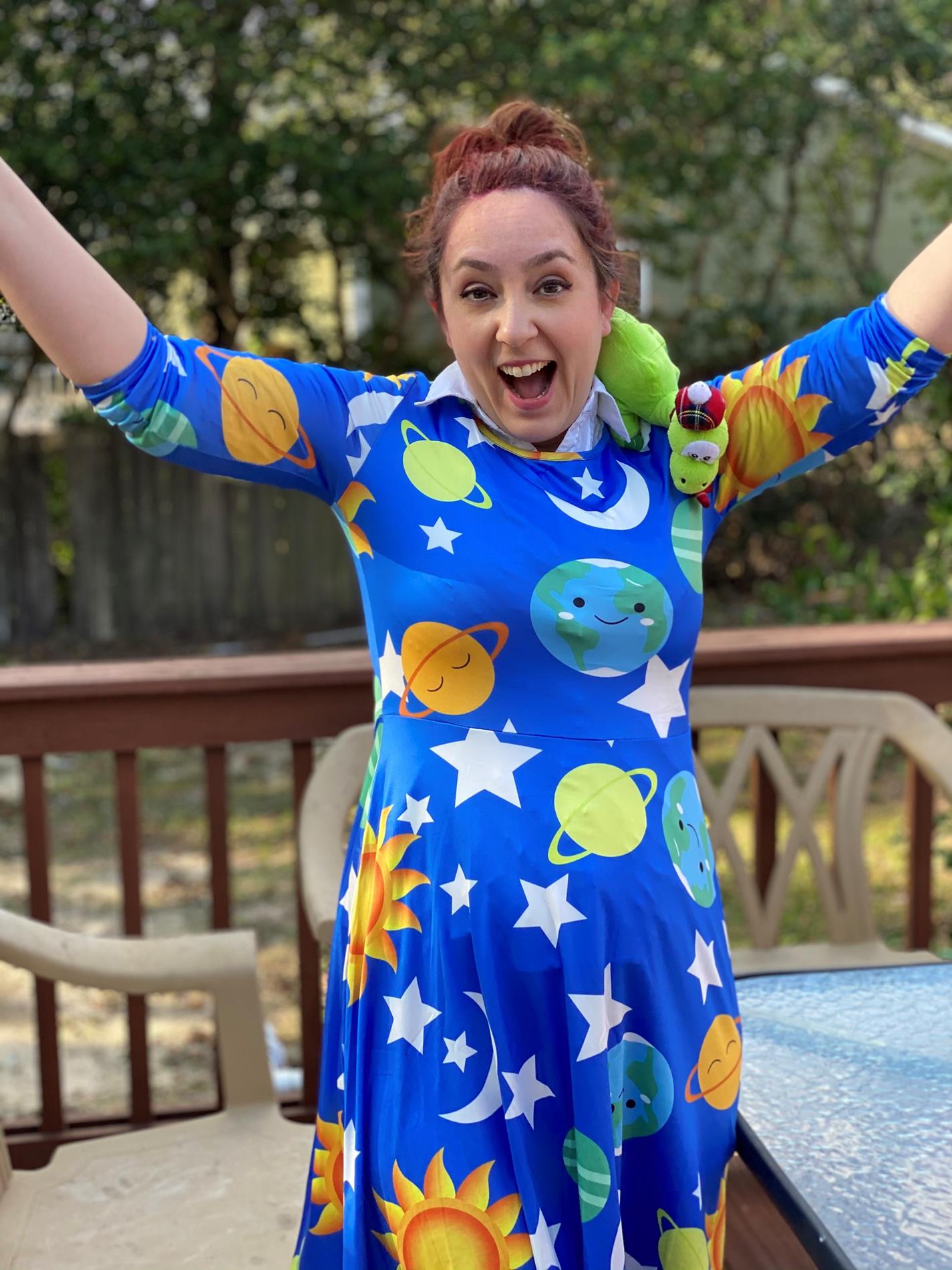 Mrs. Burch as Ms. Frizzle